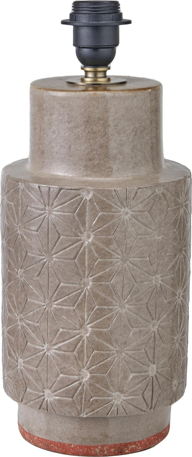 Sidra Grey Stoneware Etch Detail Table Lamp Base