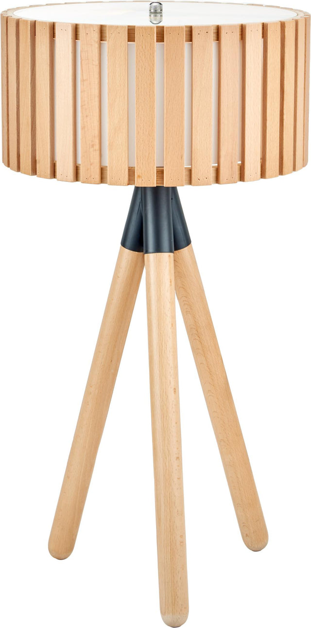 Rabanne Slatted Natural Wood Tripod Table Lamp