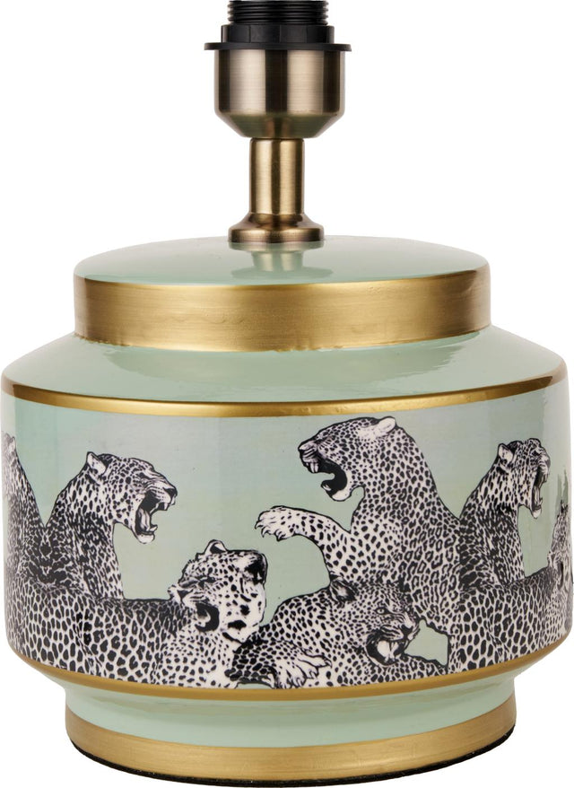 Saskia Sage Cheetah Ceramic Table Lamp Base