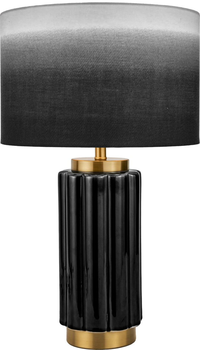 Lushan Black Scalloped Ceramic Table Lamp