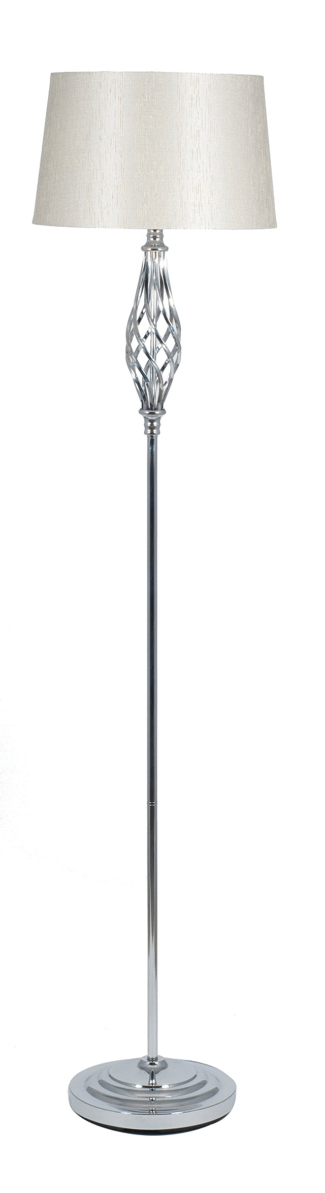 Jenna Silver Metal Twist Detail Floor Lamp