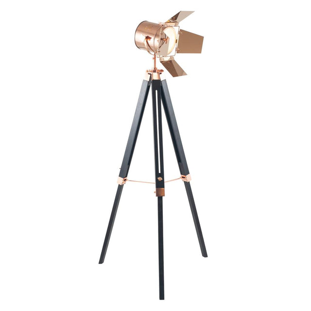 Hereford Copper and Black Tripod Floor Lamp