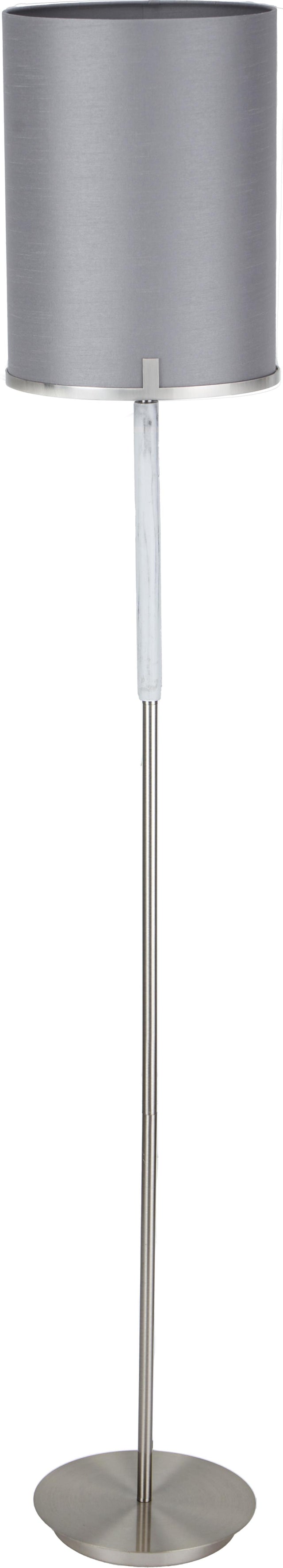 Midland Brushed Nickel and Grey Marble Effect Floor Lamp