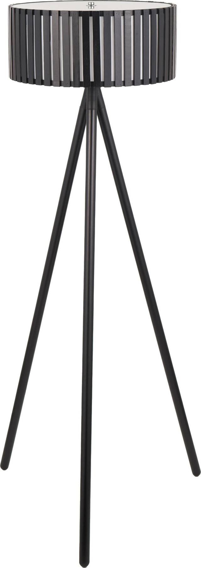 Rabanne Slatted Black Wood Tripod Floor Lamp