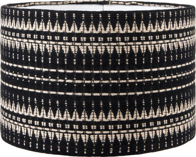 Ladakh 30cm Black and White Woven Cylinder Shade