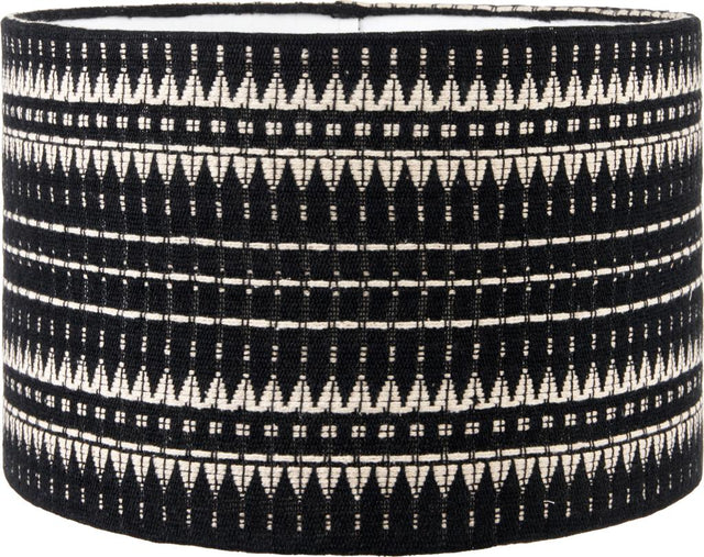 Ladakh 35cm Black and White Woven  Cylinder Shade