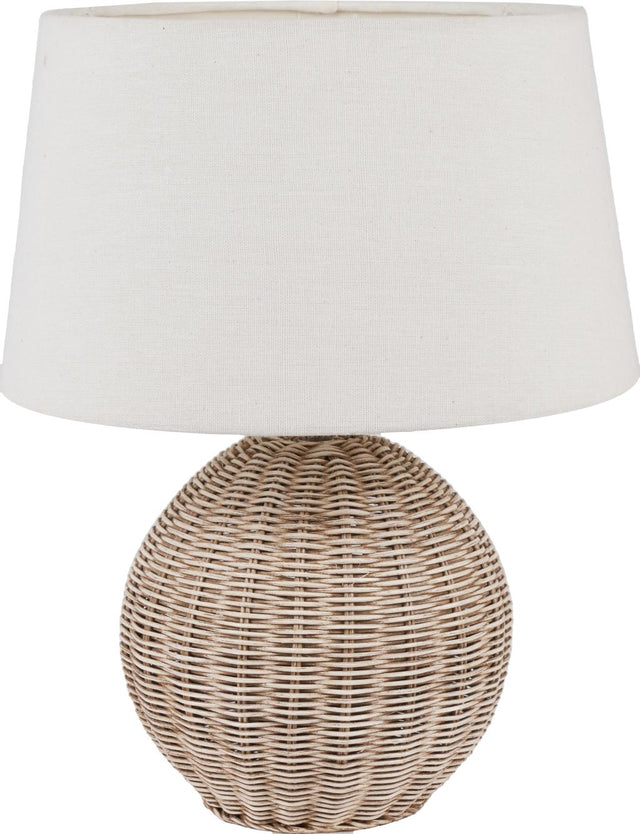 Raffles Small Rattan Cream Wash Table Lamp