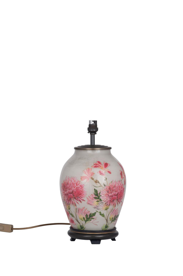 Dahlia Alstroemeria Medium Glass Lamp Base