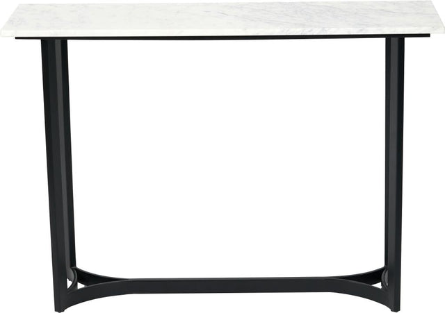 Hendrick White Marble and Black Metal Console Table