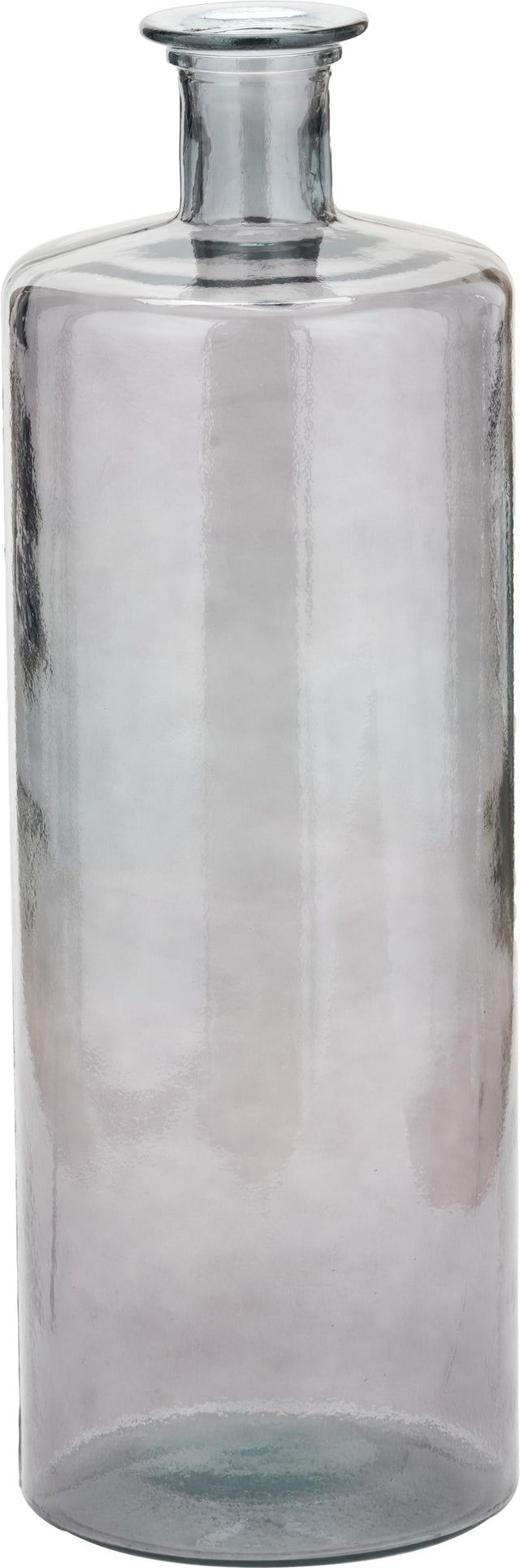 Grey Recycled Glass Bottle Vase Tall