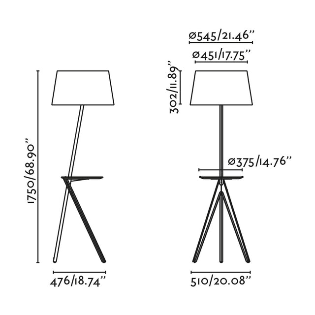 TREEWOOD TRAY floor lamp