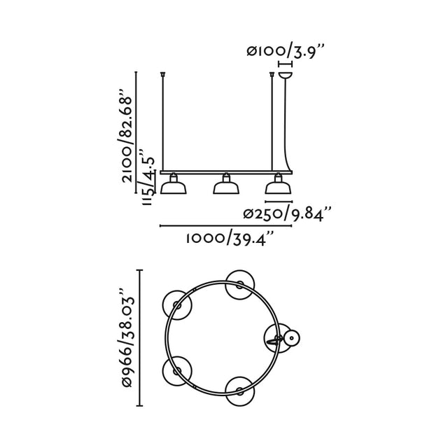 TATAWIN M circular pendant lamp