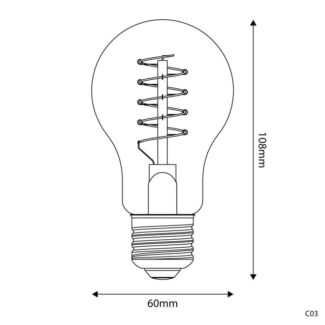 LED Golden Small Light Bulb E27 4W 1800K