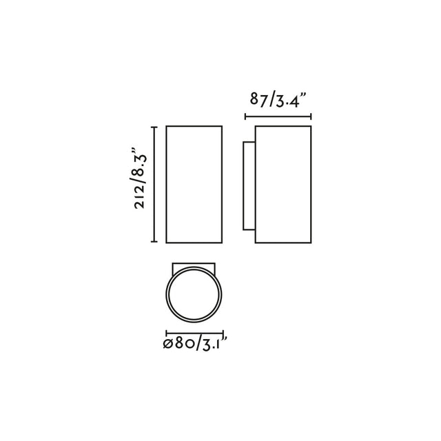 KOV 2L round wall lamp