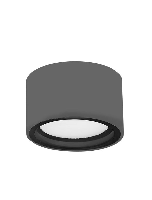 FOCUS Dark Grey Aluminium Glass Diffuser Gx53 7 Watt 423,8Lm 3000K 220-240 Volt 50Hz Beam Angle 77o IP54 D: 10 H: 6.5 cm