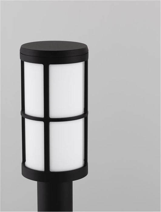 STONE Black Aluminium & Acrylic LED E27 1x12 Watt 220-240 Volt IP54 Bulb Excluded D: 12 W: 12 H: 65 cm