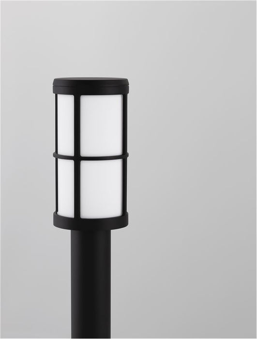 STONE Black Aluminium & Acrylic LED E27 1x12 Watt 220-240 Volt IP54 Bulb Excluded D: 12 W: 12 H: 65 cm