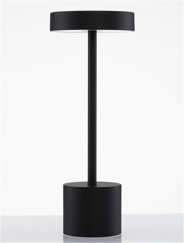 FUMO Black Aluminium & Acrylic LED 2 Watt 230Lm 3000K 3000K 220-240 Volt Beam Angle 163º IP54 Switch On/Off / USB Wire D: 11.8 H: 30 cm