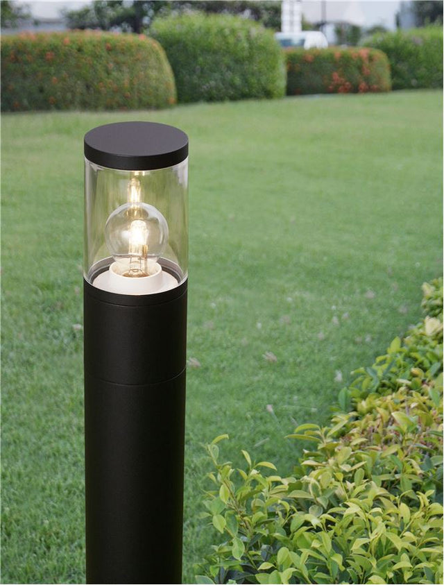 CETERA Black Aluminium & Acrylic LED E27 1x12 Watt 220-240 Volt IP54 Bulb Excluded D: 9 H: 50 cm