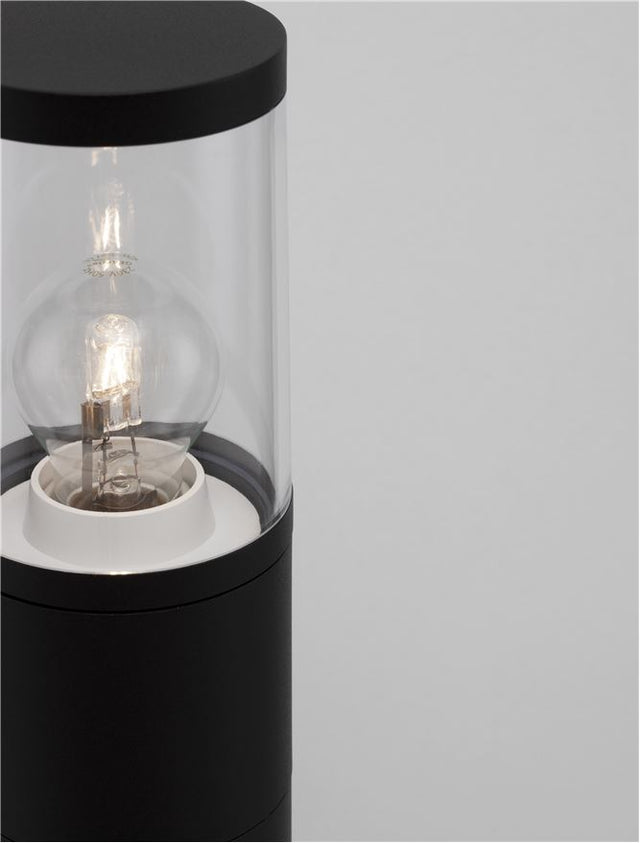 CETERA Black Aluminium & Acrylic LED E27 1x12 Watt 220-240 Volt IP54 Bulb Excluded D: 9 H: 90 cm