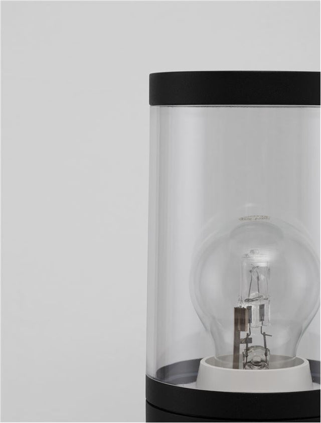 CETERA Black Aluminium & Acrylic LED E27 1x12 Watt 220-240 Volt IP54 Bulb Excluded D: 9 H: 90 cm