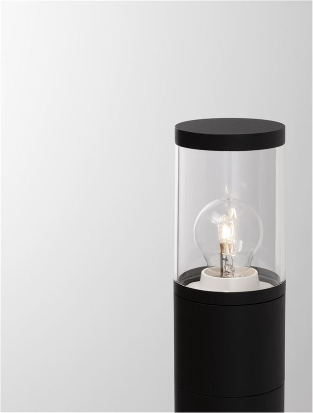 CETERA Black Aluminium & Acrylic LED E27 1x12 Watt 220-240 Volt IP54 Bulb Excluded D: 9 H: 90 cm