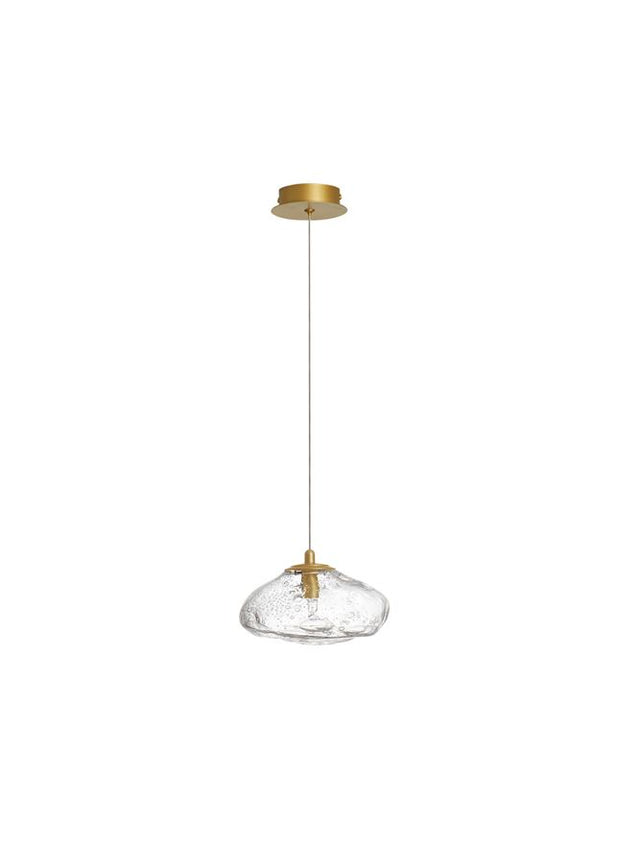 KING Brass Gold Metal Blown Clear Glass LED G9 1x5 Watt 230 Volt IP20 Bulb Excluded D: 20 H: 200 cm Adjustable Height