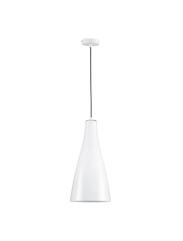 LIVTAR White Glossy Glass LED E27 1x12 Watt 230 Volt IP20 Bulb Excluded D: 23 H1: 45 H2: 120 cm Adjustable height