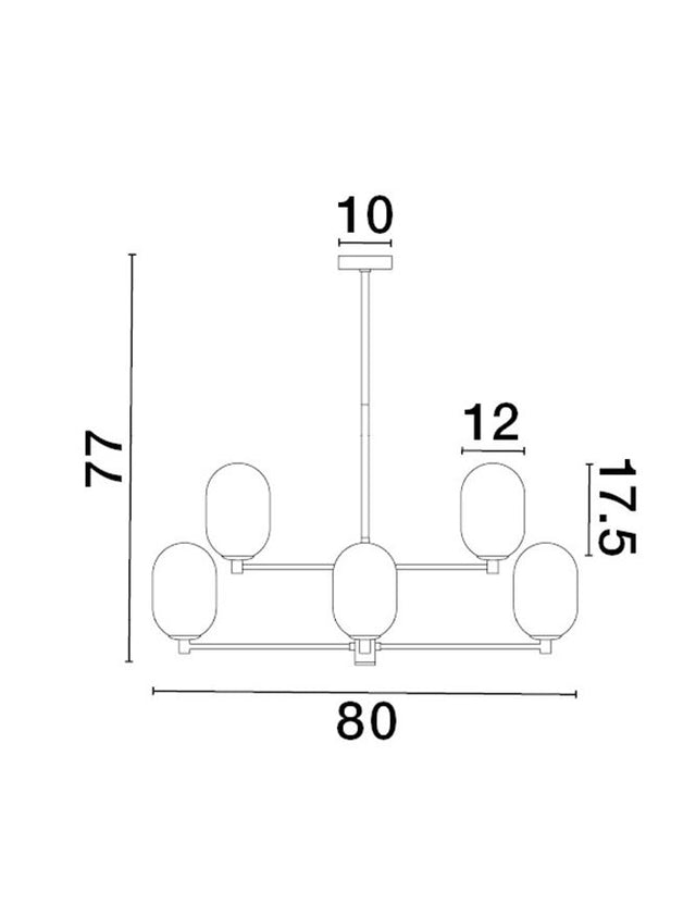 BALOR Brass Gold Metal Gradient White Glass LED G9 8x5 Watt 230 Volt IP20 Bulb Excluded Included Two parts Of Metal 25.2 cm Each Part D: 80 H1: 52.7 H2: 77.5 cm Two Options Of Height 77.5 - 52.7 cm