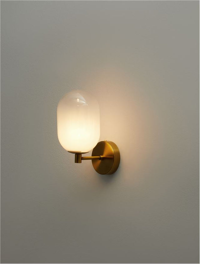 BALOR Brass Gold Metal Gradient White Glass LED G9 1x5 Watt 230 Volt IP20 Bulb Excluded L: 12 W: 18 H: 24.5 cm