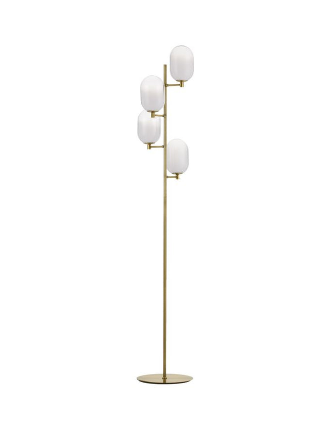 BALOR Brass Gold Metal Gradient White Glass LED G9 4x5 Watt 230 Volt IP20 Bulb Excluded Cable Length: 190 cm D: 28 W: 52.8 H: 165 cm