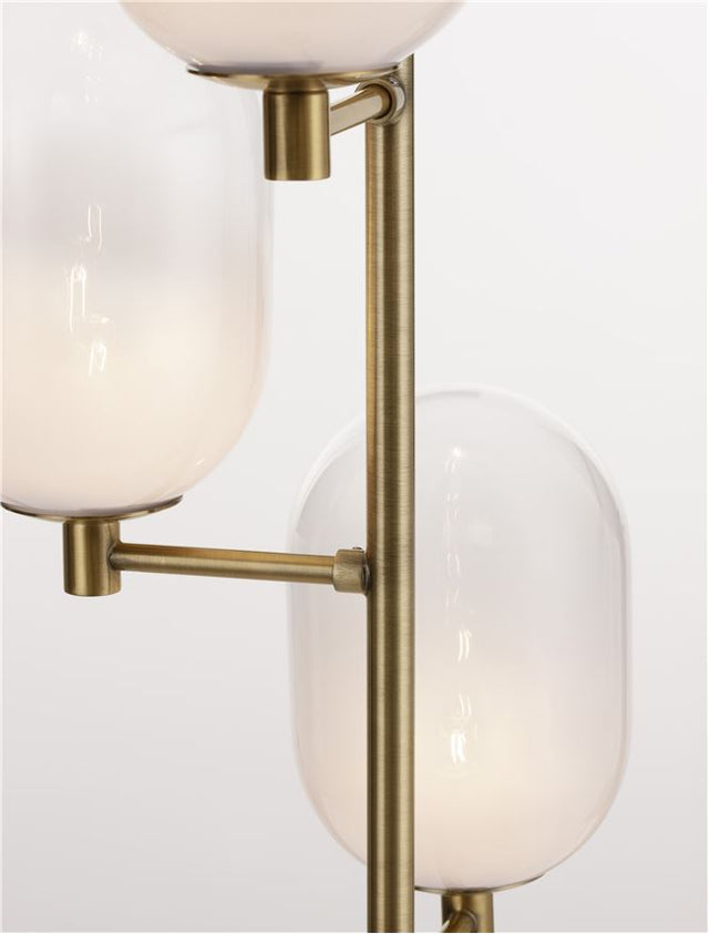 BALOR Brass Gold Metal Gradient White Glass LED G9 4x5 Watt 230 Volt IP20 Bulb Excluded Cable Length: 190 cm D: 28 W: 52.8 H: 165 cm