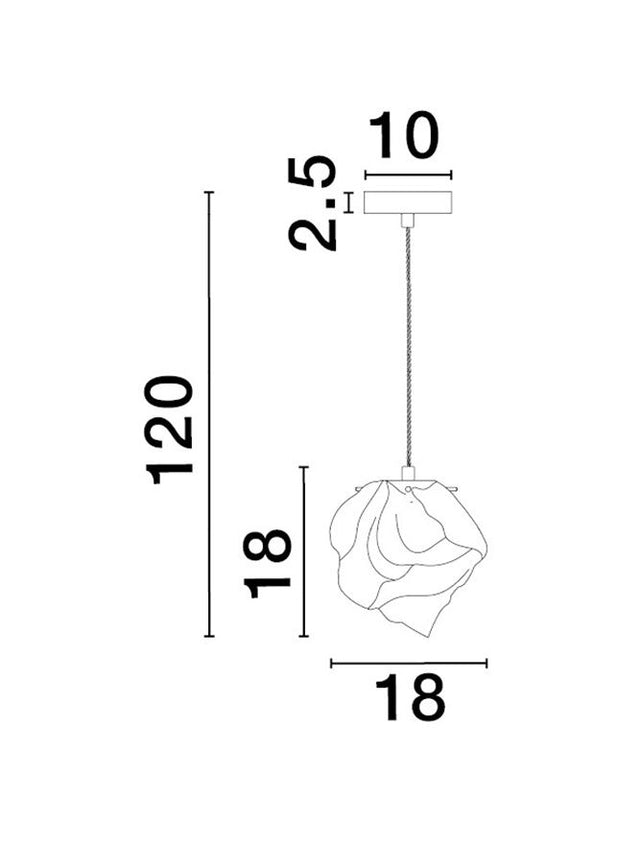 ODELLE Brass Gold Metal & Amber Glass LED E14 1x5 Watt 230 Volt IP20 Bulb Excluded D: 18 H: 120 cm Adjustable height