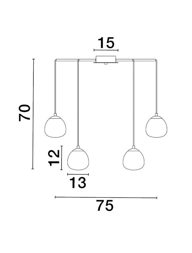 THE EGG Gold & Matt Black Metal Glossy Opal Glass LED G9 8x5 Watt 230 Volt IP20 Bulb Excluded D: 75 H: 70 cm Adjustable height