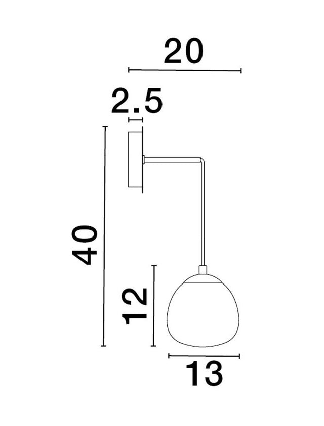 THE EGG Gold & Matt Black Metal Glossy Opal Glass LED G9 1x5 Watt 230 Volt IP20 Bulb Excluded D: 13 W: 20 H: 40 cm Adjustable height