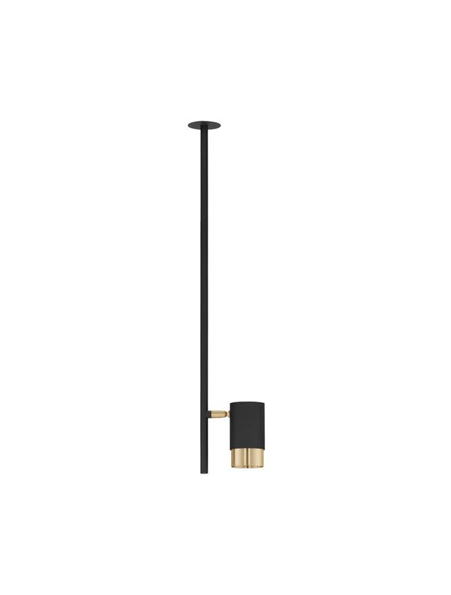 PONGO Sandy Black & Gold Aluminium LED GU10 1x10 Watt 230 Volt IP20 Bulb Excluded D: 5.9 H: 64.3 cm Cut Out: 3.8 cm