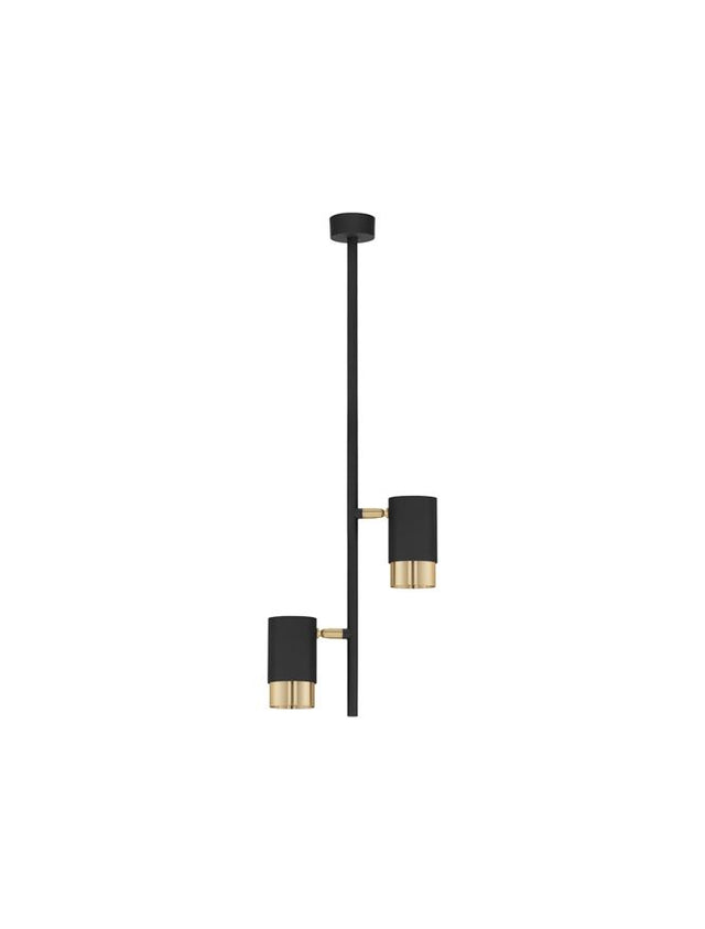 PONGO Sandy Black & Gold Aluminium LED GU10 2x10 Watt 230 Volt IP20 Bulb Excluded D: 5.9 H: 62.7 cm