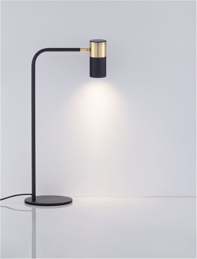 PONGO Sandy Black & Gold Aluminium LED GU10 1x10 Watt 220-240 Volt IP20 Bulb Excluded Cable Length: 165 cm D: 16 H: 55 cm