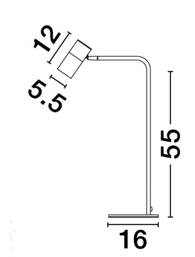 PONGO Sandy Black & Gold Aluminium LED GU10 1x10 Watt 220-240 Volt IP20 Bulb Excluded Cable Length: 165 cm D: 16 H: 55 cm