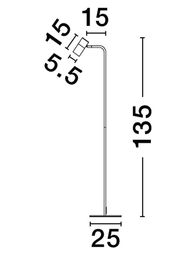 PONGO Sandy Black & Gold Aluminium LED GU10 1x10 Watt 220-240 Volt IP20 Bulb Excluded Cable Length: 180 cm L: 25 H: 135 cm