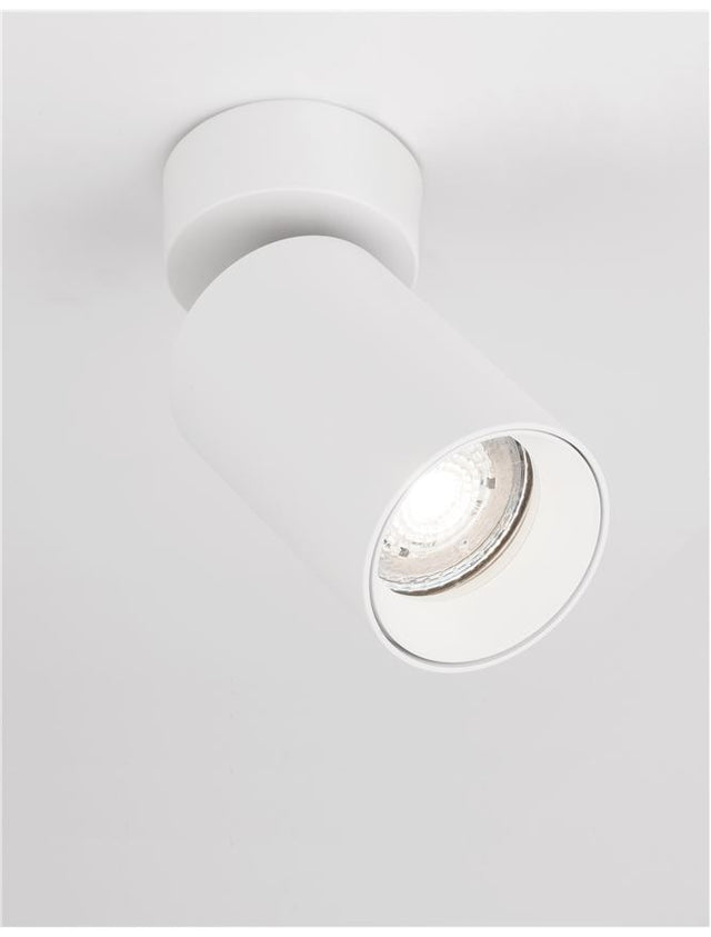 TOD Sandy White Aluminium LED GU10 1x10 Watt 220-240 Volt IP20 Bulb Excluded D: 5.7 H1: 9 H2: 13 cm Rotating & Adjustable