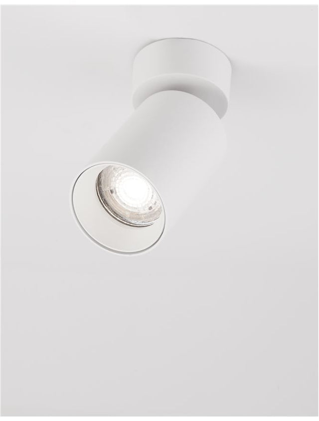 TOD Sandy White Aluminium LED GU10 1x10 Watt 220-240 Volt IP20 Bulb Excluded D: 5.7 H1: 9 H2: 13 cm Rotating & Adjustable