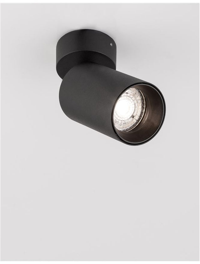 TOD Sandy Black Aluminium LED GU10 1x10 Watt 220-240 Volt IP20 Bulb Excluded D: 5.7 H1: 9 H2: 13 cm Rotating & Adjustable