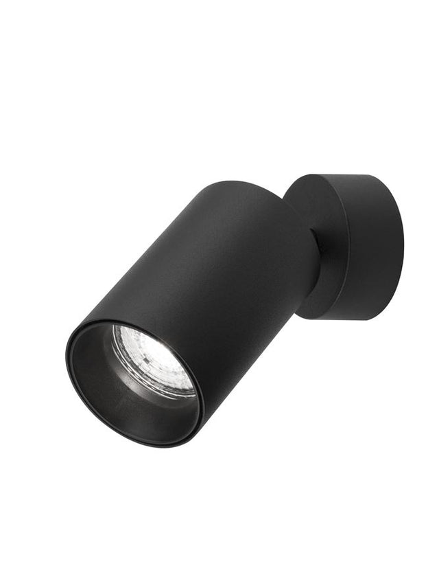 TOD Sandy Black Aluminium LED GU10 1x10 Watt 220-240 Volt IP20 Bulb Excluded D: 5.7 H1: 9 H2: 13 cm Rotating & Adjustable