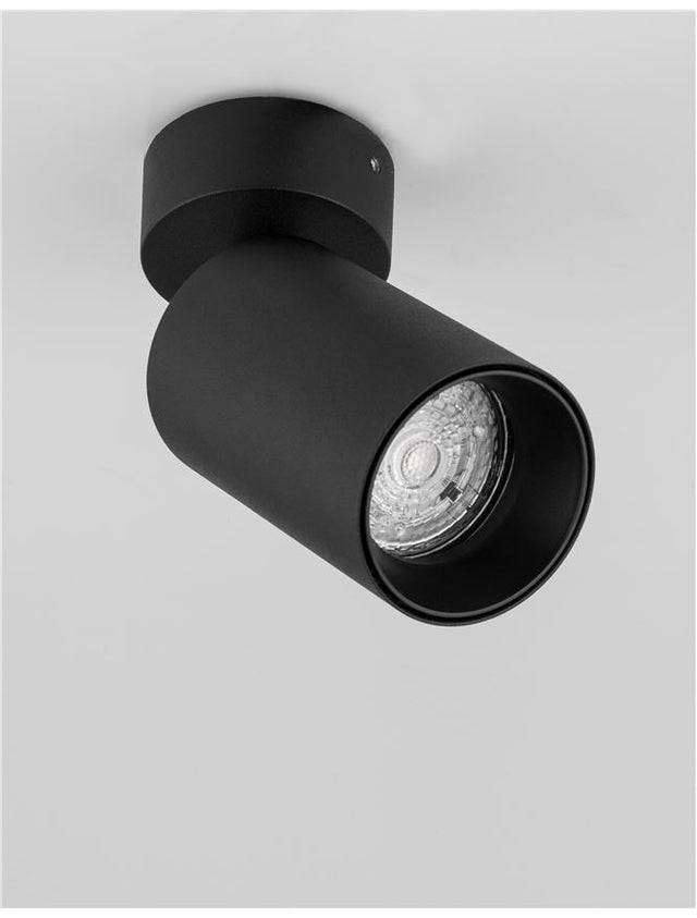 TOD Sandy Black Aluminium LED GU10 1x10 Watt 220-240 Volt IP20 Bulb Excluded D: 5.7 H1: 9 H2: 13 cm Rotating & Adjustable