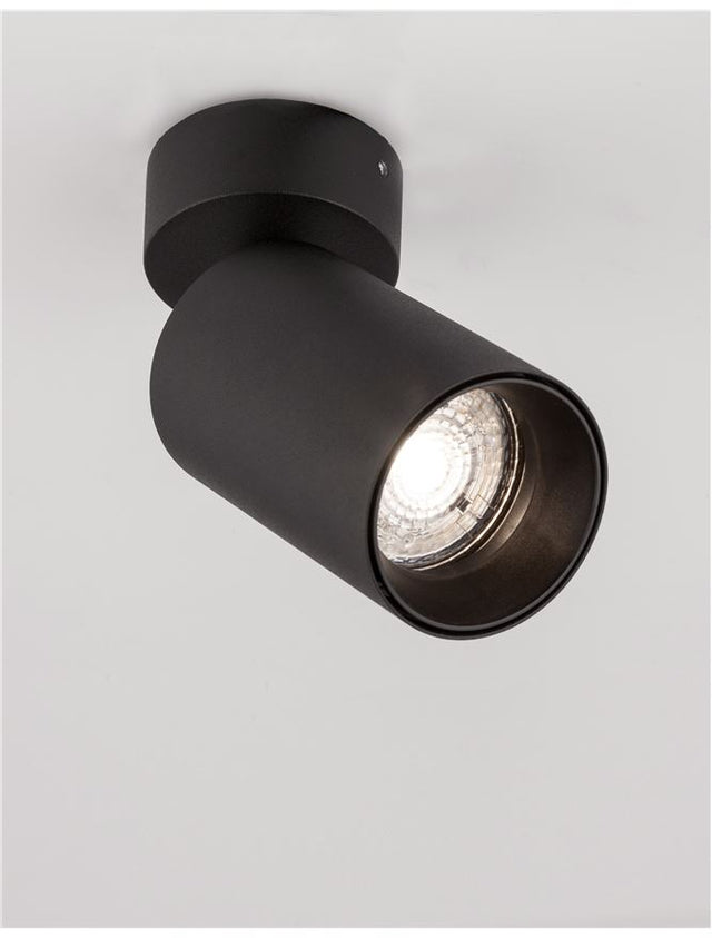 TOD Sandy Black Aluminium LED GU10 1x10 Watt 220-240 Volt IP20 Bulb Excluded D: 5.7 H1: 9 H2: 13 cm Rotating & Adjustable