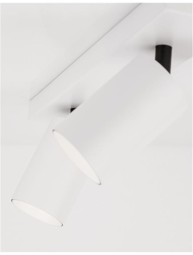 TOD Sandy White Aluminium LED GU10 2x10 Watt 220-240 Volt IP20 Bulb Excluded L: 35 W: 6 H: 12.7 cm Rotating & Adjustable