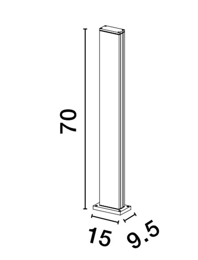 MINOT Black Aluminium & Acrylic LED 12 Watt 601Lm 3000K 100-240V Beam Angle 122º IP54 L: 15 W: 9.5 H: 70 cm