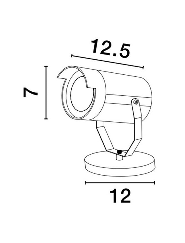 KIMIKO Black Aluminium & Clear Glass LED GU10 1x10 Watt 220-240 Volt Bulb Excluded IP54 D: 7 H: 12.5 cm