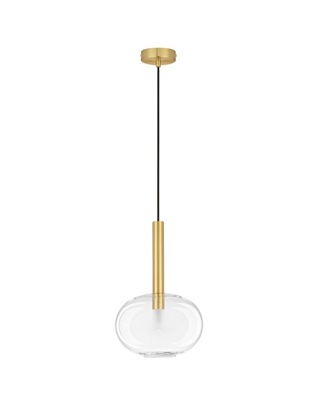 AMELIA Sandy Gold Metal & Clear Glass LED G9 1x5 Watt 230 Volt IP20 Bulb Excluded D: 24 H: 191 cm Adjustable Height